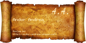 Andor Andrea névjegykártya