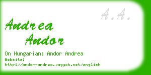 andrea andor business card